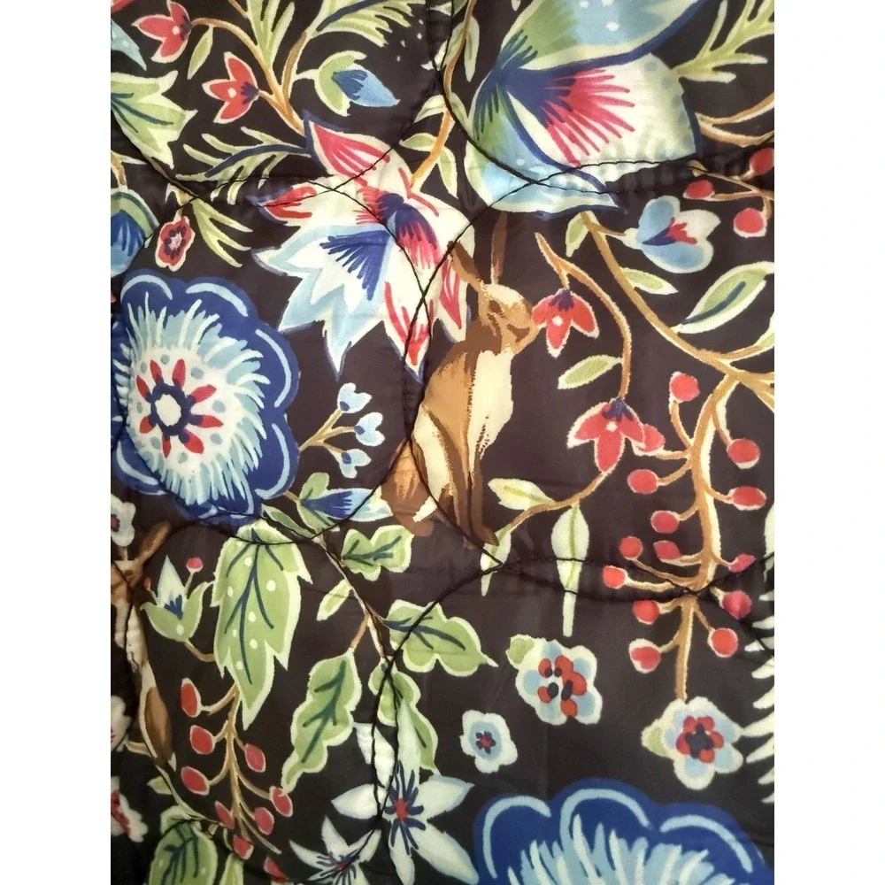 Maeve by Anthropologie Floral Quilted Puffer Jacket Hooded Coat Size Small - Picture 2 of 4